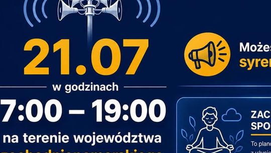 Ćwiczenie z użyciem syren alarmowych na terenie całego województwa zachodniego