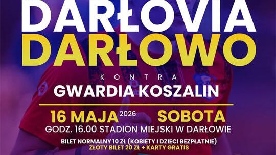 Darłovia Darłowo zagra z Gwardią Koszalin. Mecz 4. ligi już 16 maja na stadionie w Darłowie