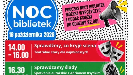 Darłowo: Noc Bibliotek-  teatr, spotkanie autorskie, Osiecka i gry do północy