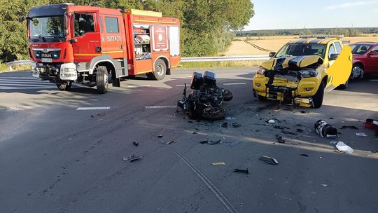 Drozdowo: Motocyklista zderzył się z samochodem