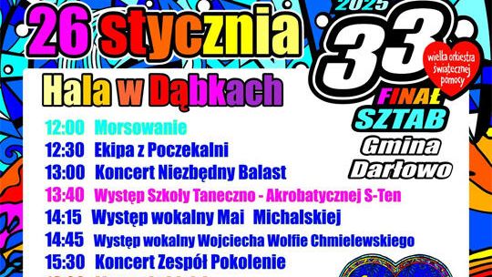 Program 33. Finału WOŚP w Gminie Darłowo