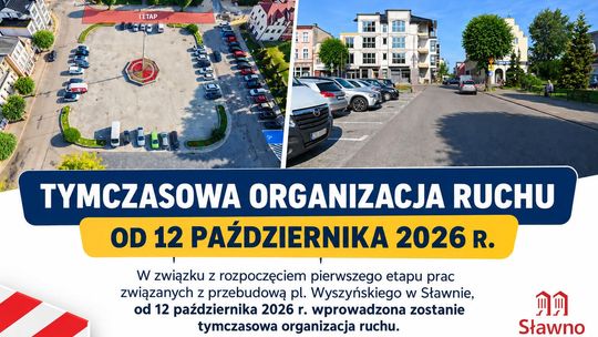 Przebudowa pl. Wyszyńskiego w Sławnie od 12 października. Rusza I etap robót i zmienia się organizacja ruchu