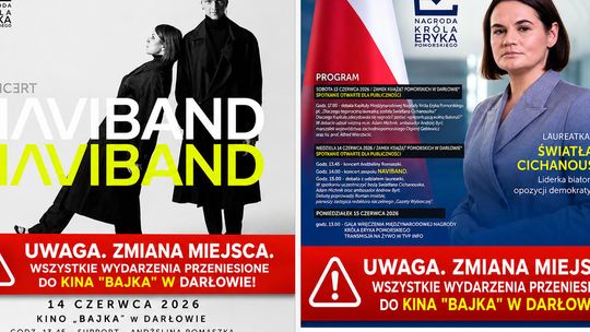 Swiatłana Cichanouska laureatką Międzynarodowej Nagrody Króla Eryka Pomorskiego 2026 UWAGA: ZMIANA MIEJSCA!  WSZYSTKIE WYDARZENIA PRZENIESIONE DO KINA "BAJKA"