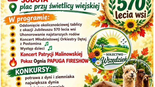 Wszedzień świętuje 570-lecie. Jubileusz, koncerty i Słoneczny Festiwal Bulwy i Dyni