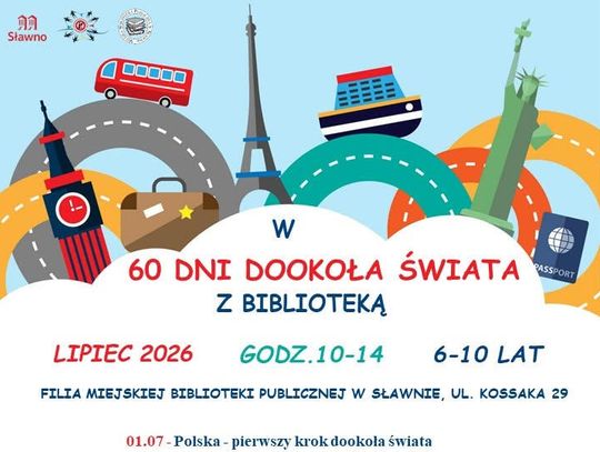Biblioteka w Sławnie zaprasza na wakacyjną podróż „W 60 dni dookoła świata” dla dzieci