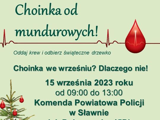 "Choinka od mundurowych" wspólna akcja oddawania krwi