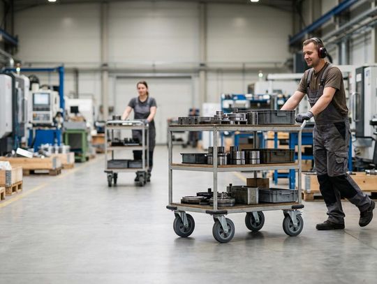 Ciche kółka do wózków - jak ograniczyć hałas w hali produkcyjnej