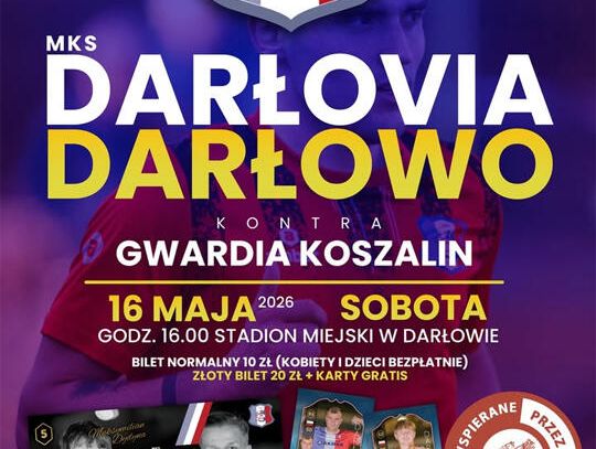 Darłovia Darłowo zagra z Gwardią Koszalin. Mecz 4. ligi już 16 maja na stadionie w Darłowie