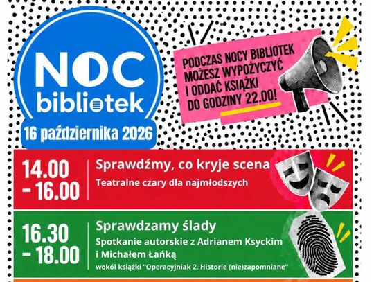 Darłowo: Noc Bibliotek-  teatr, spotkanie autorskie, Osiecka i gry do północy