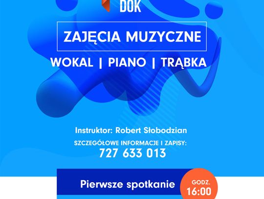 Darłowo: Nowy instruktor muzyki w DOK DARŁOWO - zapraszamy na zajęcia