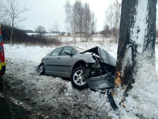 Domasławice: Auto uderzyło w drzewo
