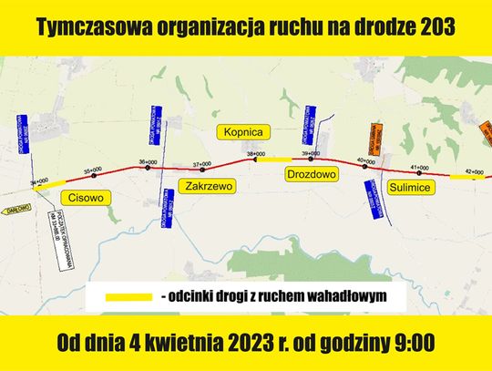 Droga wojewódzka 203 - z utrudnieniami