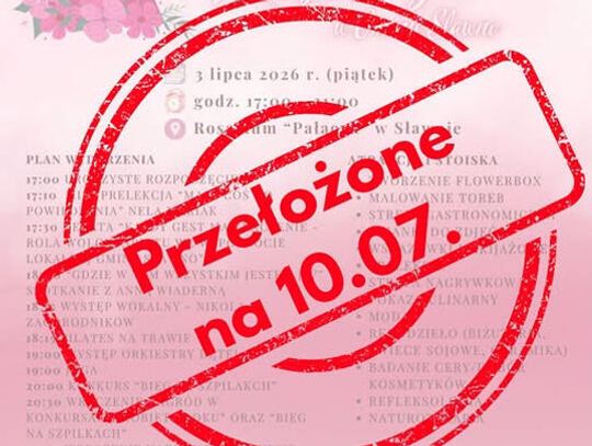 Festiwal Kobiecości przełożony. Nowy termin: 10 lipca 2026, godziny bez zmian