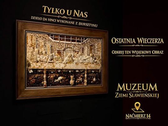 Naćmierz: „Ostatnia Wieczerza” z bursztynu w Muzeum Ziemi Sławieńskiej.