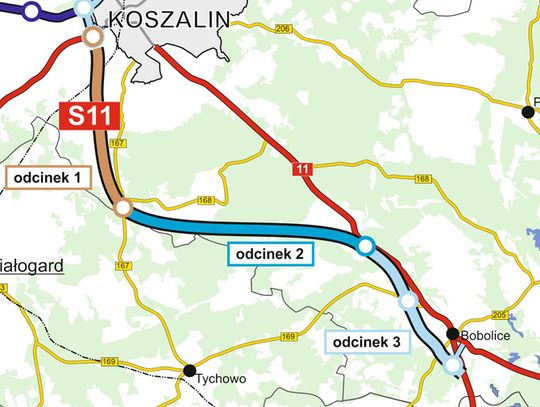 Ogłoszono przetargi na zaprojektowanie i budowę S11 Koszalin-Bobolice