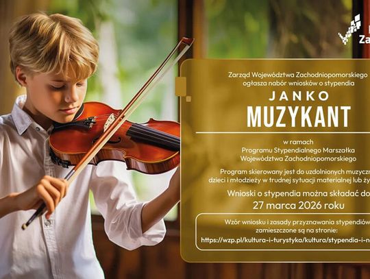 Ostatni tydzień zgłoszeń - stypendia dla młodych muzyków – „Janko Muzykant”.