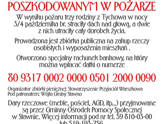 Pomóżmy pogorzelcom.