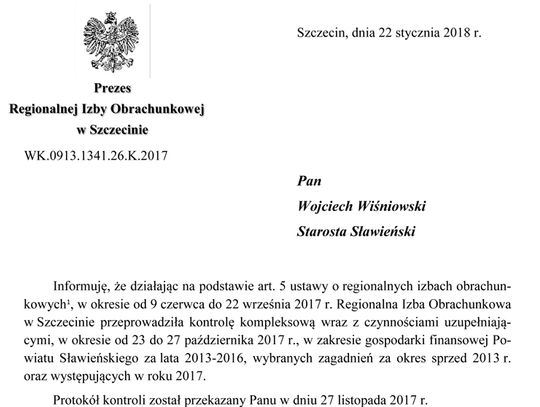 Powiat sławieński:  Kiedy wnioski z protokołu?