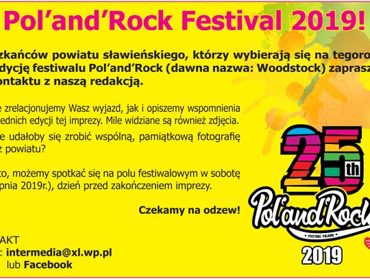 Powiat sławieński: Kto wyrusza na Pol'and'Rock Festival?