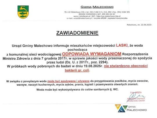 Powrót zdatnej do picia wody