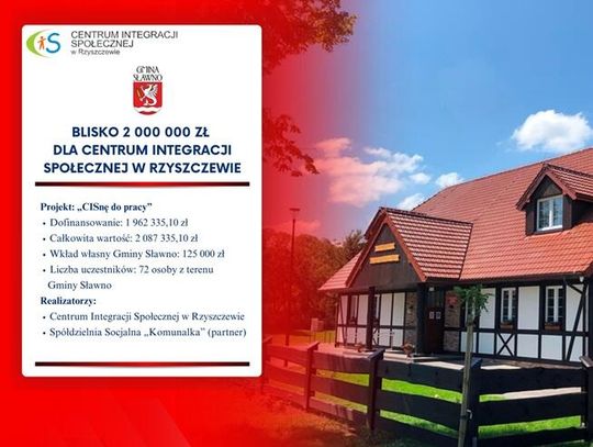 Prawie 2 mln zł na aktywizację mieszkańców Gminy Sławno!