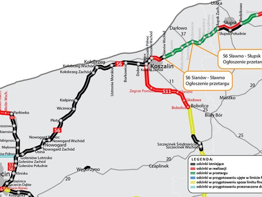 Przetargi na budowę S6 od Koszalin do Słupska ogłoszone 