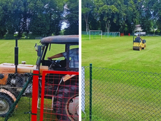 Przygotowania do sezonu jesiennego na boisku bocznym w Sławnie