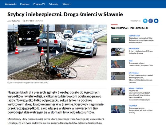 Sławno: O Koszalińskiej mówią w TV