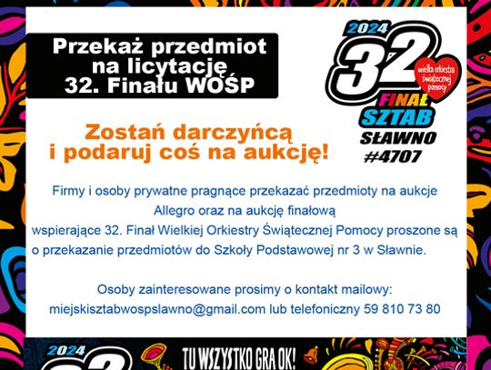 Sławno: Przekaż przedmiot na licytację 32. Finału WOŚP