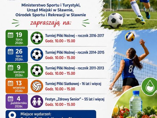 Sławno rusza z cyklem bezpłatnych wydarzeń sportowo-rekreacyjnych w ramach programu „Aktywny Orlik”
