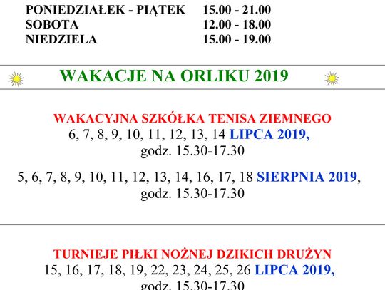 Sławno: Wakacje na orliku!