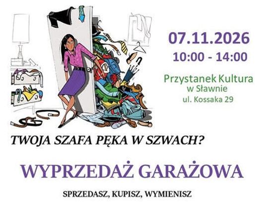 Sławno: Wyprzedaż garażowa  w „Przystanku Kultura”. Sprzedaż, wymiana i polowanie na modowe perełki już 7 listopada
