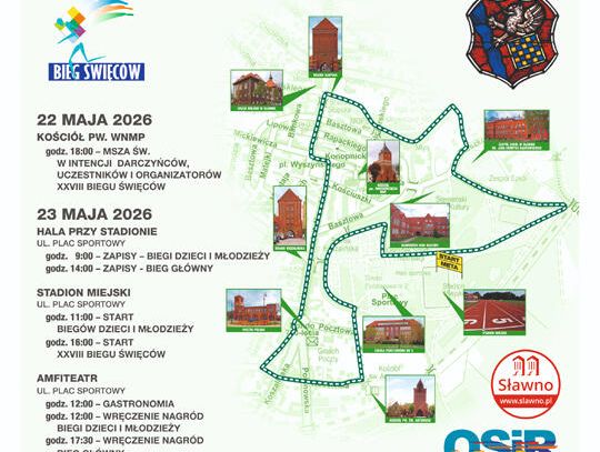 Sławno: XXVIII BIEG ŚWIĘCÓW już w sobotę 21 maja br.
