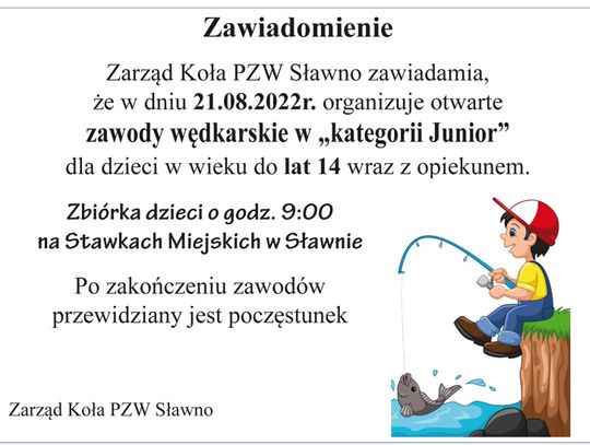 Sławno: Zawody wędkarskie dla dzieci