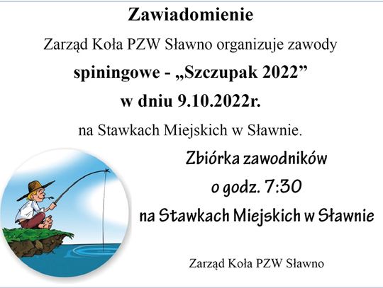 Sławno: Zawody wędkarskie "Szczupak 2022"