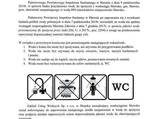 Sławsko: problemy z wodą. To samo dotyczy Radosławia