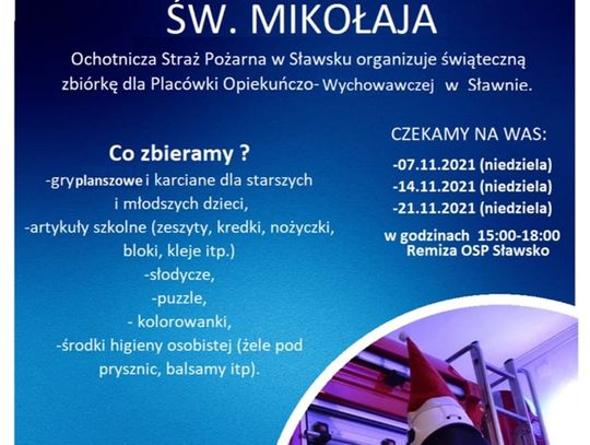 Sławsko: Ty też możesz przyłączyć się do Strażackiego Pogotowia Świętego Mikołaja  !