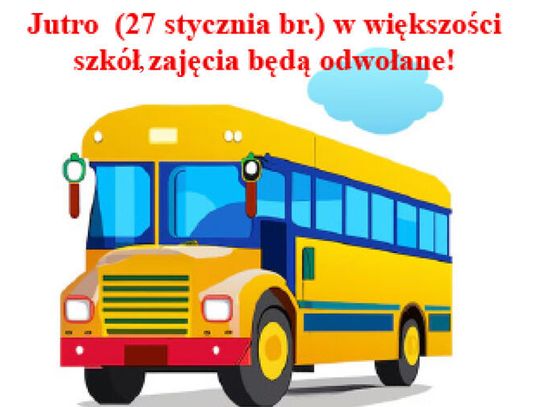 Uwaga! Zajęcia w szkołach powiatowych i gminnych jutro będą odwołane.