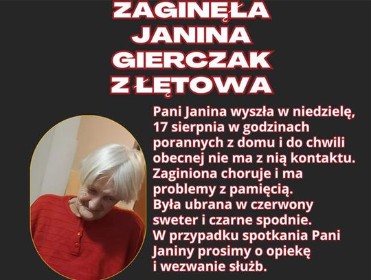 Zaginęła mieszkanka Łętowa!