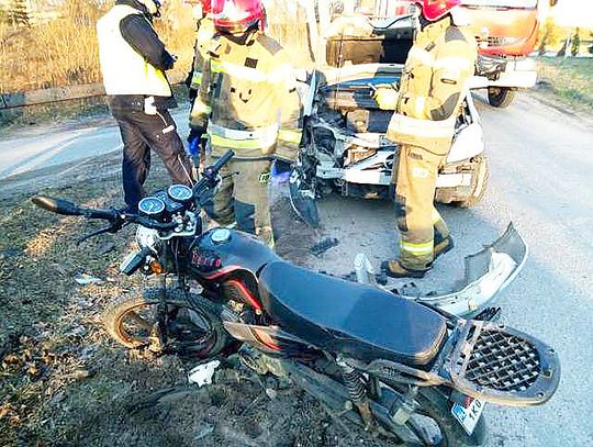 Żegocino  Zderzenie motoroweru z osobówką