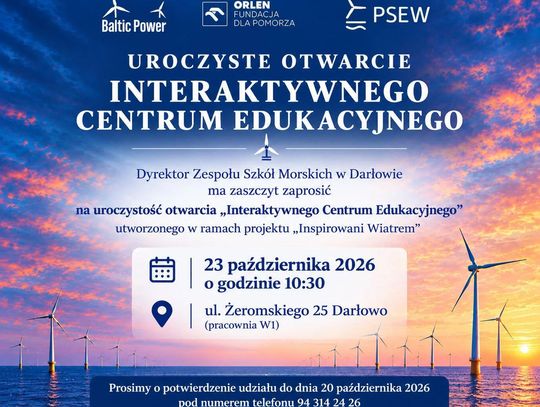 Zespół Szkół Morskich w Darłowie otwiera Interaktywne Centrum Multimedialne dla edukacji offshore wind
