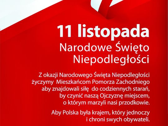 Życzenia na Święto Niepodległości...