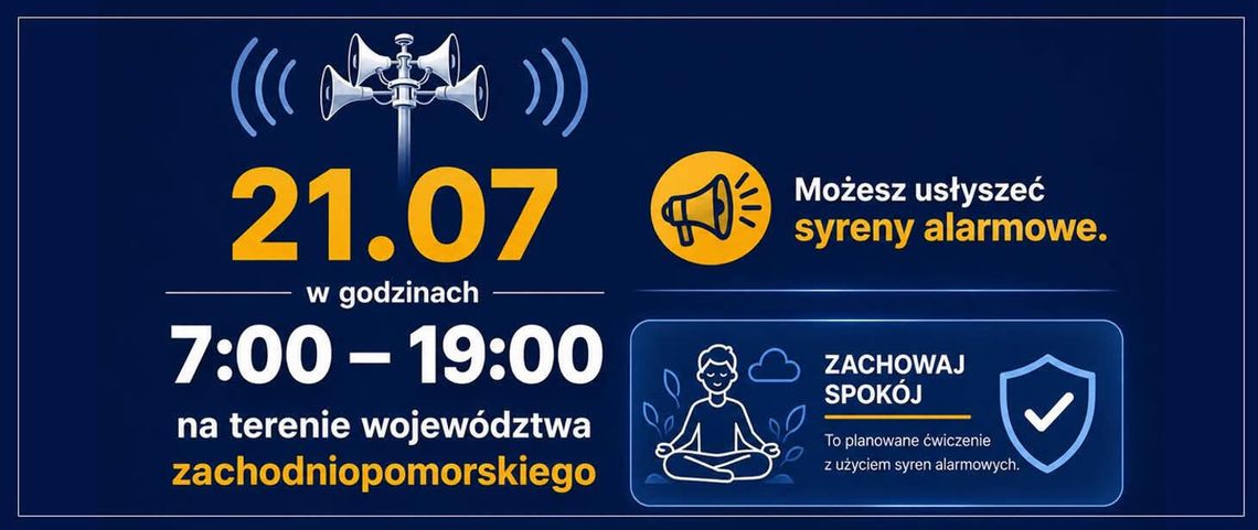 Ćwiczenie z użyciem syren alarmowych na terenie całego województwa zachodniego Ćwiczenie z użyciem syren alarmowych na terenie całego województwa zachodniego