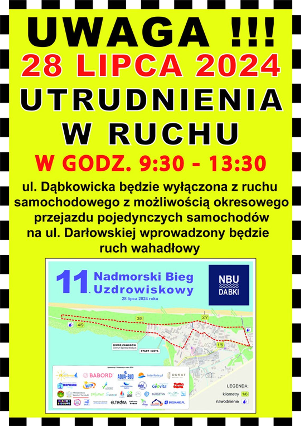 Dąbki: 11. Nadmorski Bieg Uzdrowiskowy - utrudnienia w ruchu