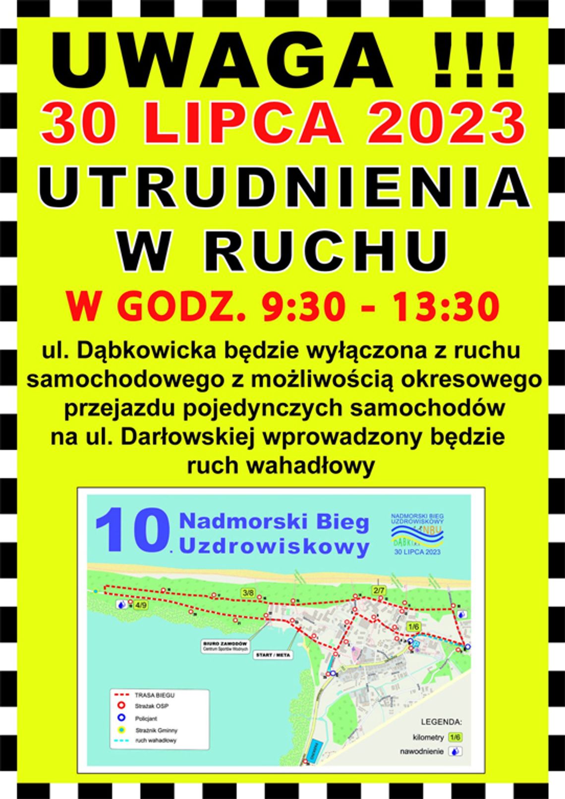 Dąbki: Uwaga! 30 lipca - utrudnienia w ruchu