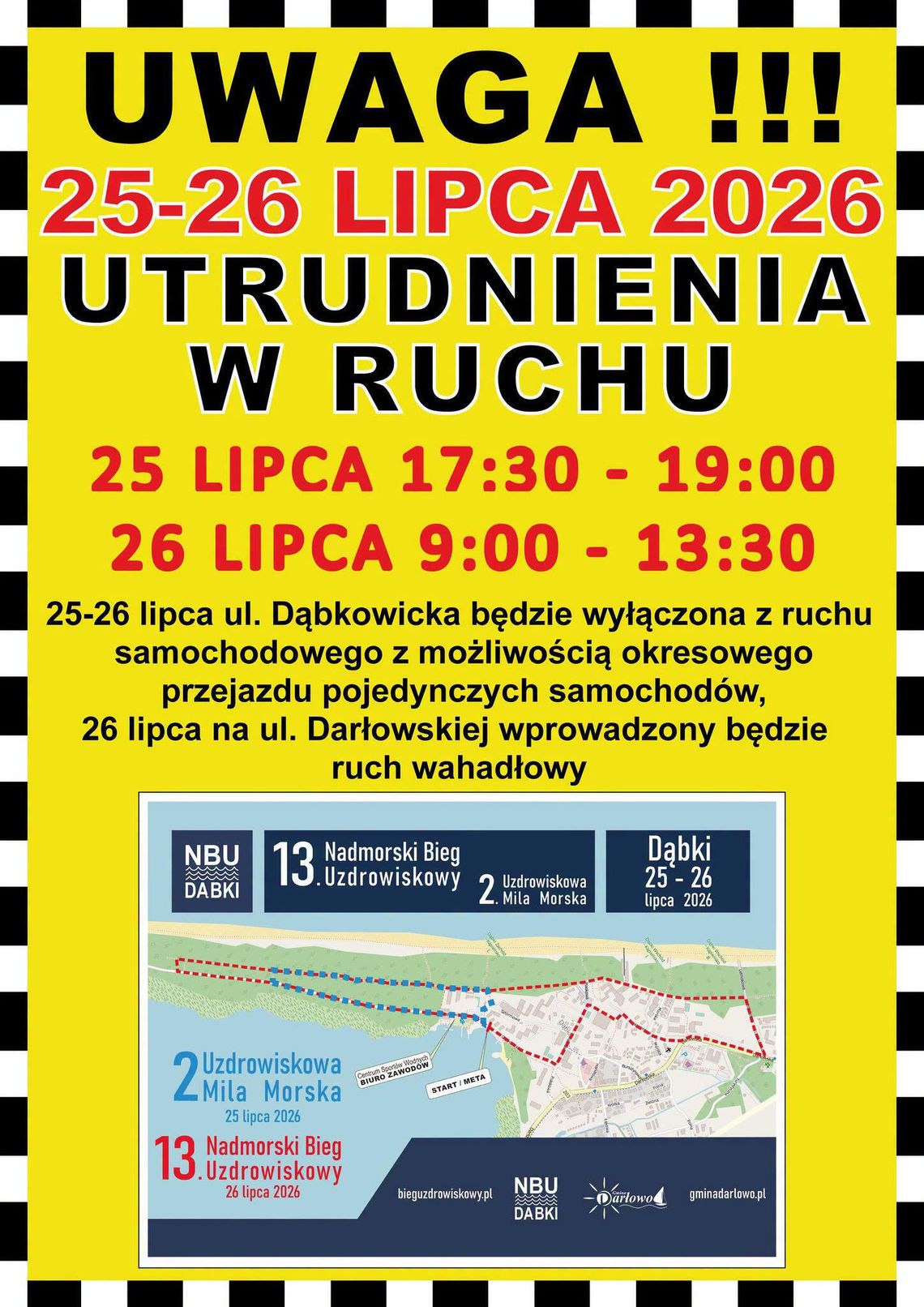 Dąbki: Uwaga! Utrudnienia w ruchu podczas Nadmorskiego Biegu Uzdrowiskowego Dąbki: Uwaga! Utrudnienia w ruchu podczas Nadmorskiego Biegu Uzdrowiskowego