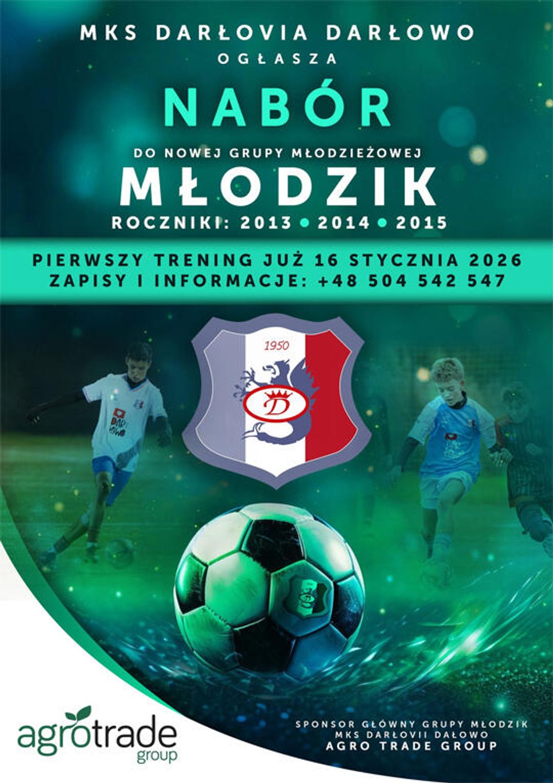 Darłovia Darłowo ogłosiła nabór do NOWEJ grupy młodzieżowej MŁODZIK