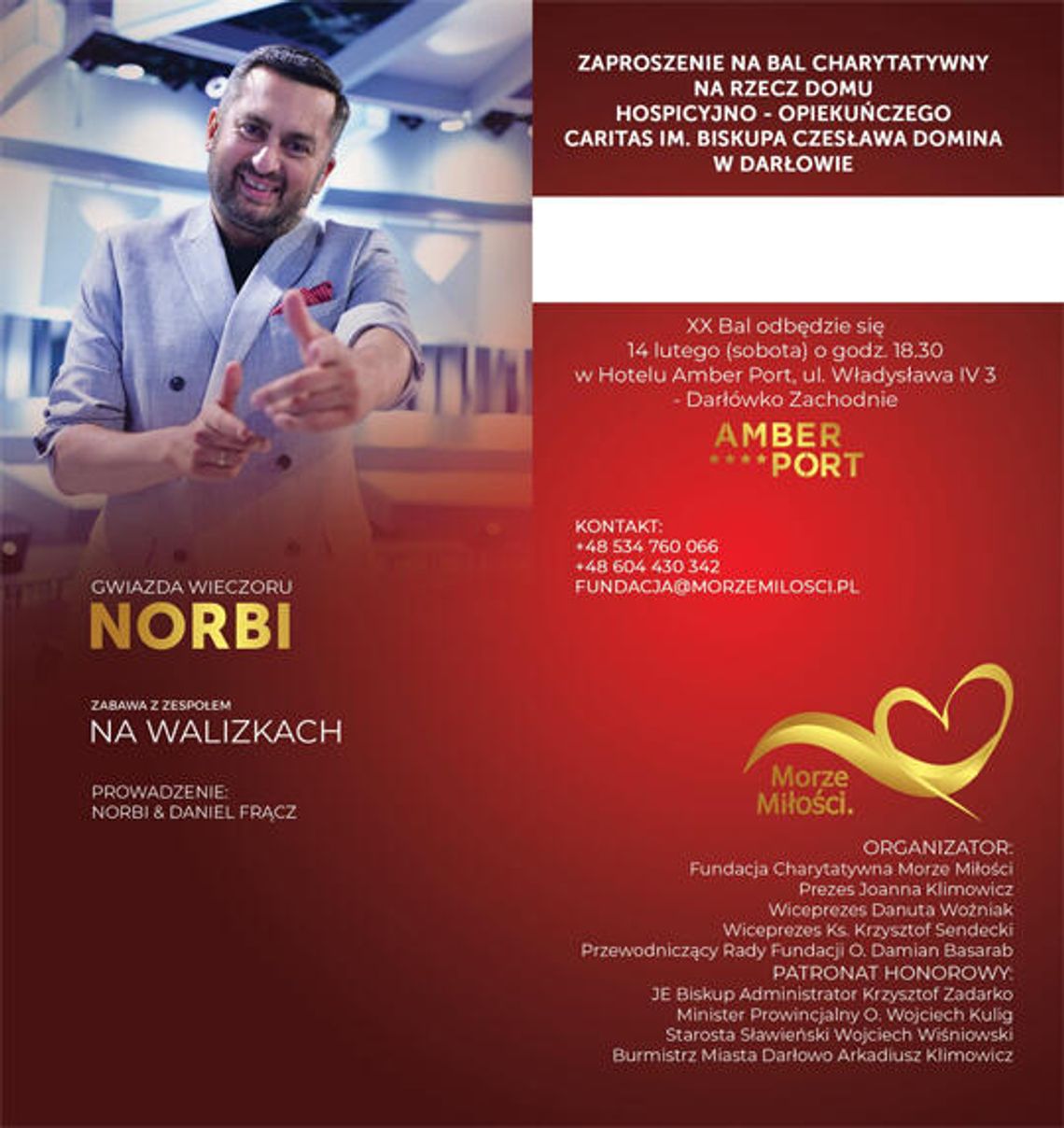 Darłowo: 14 lutego - Jubileuszowy XX Bal Charytatywny na rzecz hospicjum w Darłowie Darłowo: 14 lutego - Jubileuszowy XX Bal Charytatywny na rzecz hospicjum w Darłowie