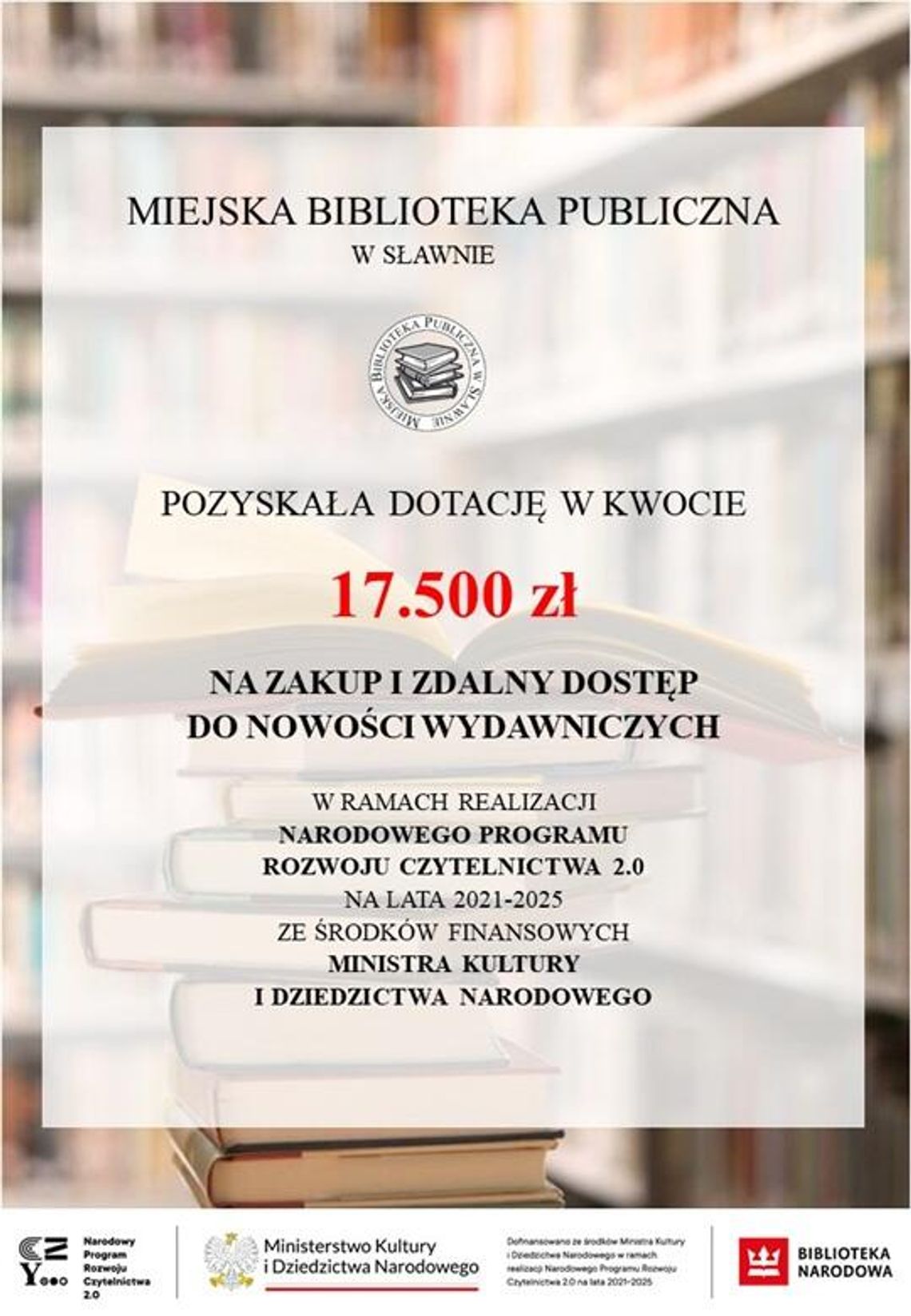 Dofinansowanie dla sławieńskiej biblioteki