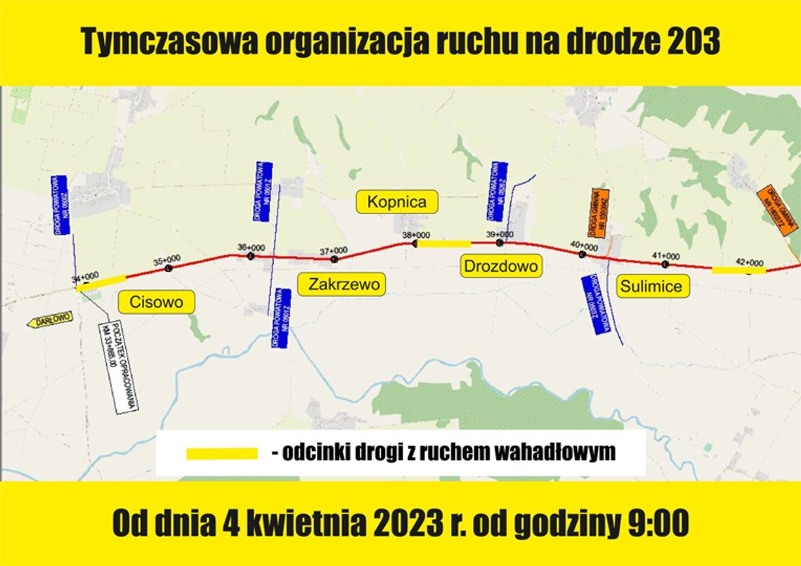 Droga wojewódzka 203 - z utrudnieniami